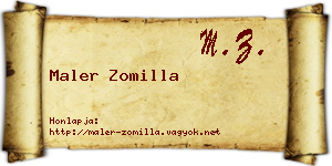 Maler Zomilla névjegykártya